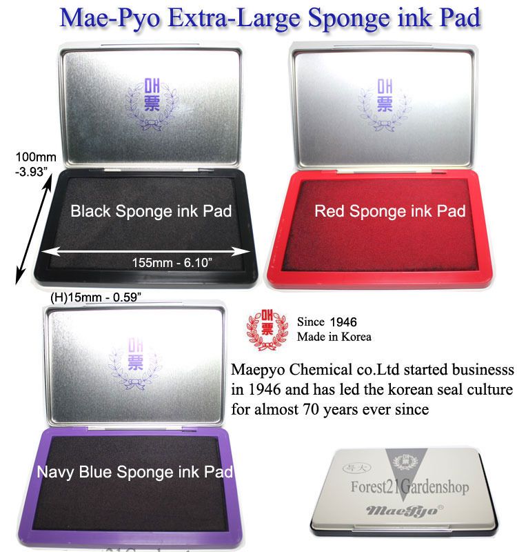 MaePyo Extra Large Stamp Pad,3.93 x 6.10 Inch, Pick Black,Blue,Red