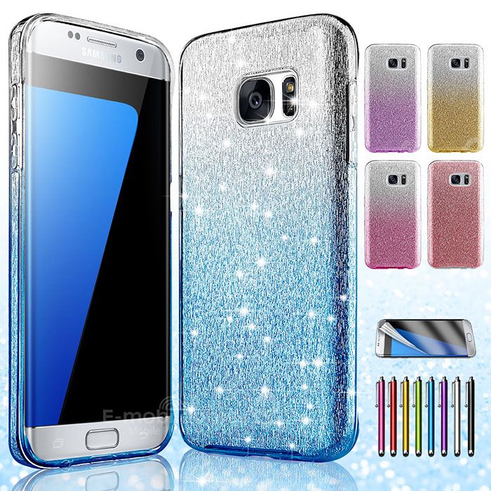 Bling Glitter Silicone TPU Phone Hard Case Cover for Samsung Galaxy S7