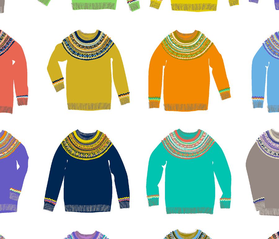 Woolly Jumpers (original palette) fabric cerigwen Spoonflower