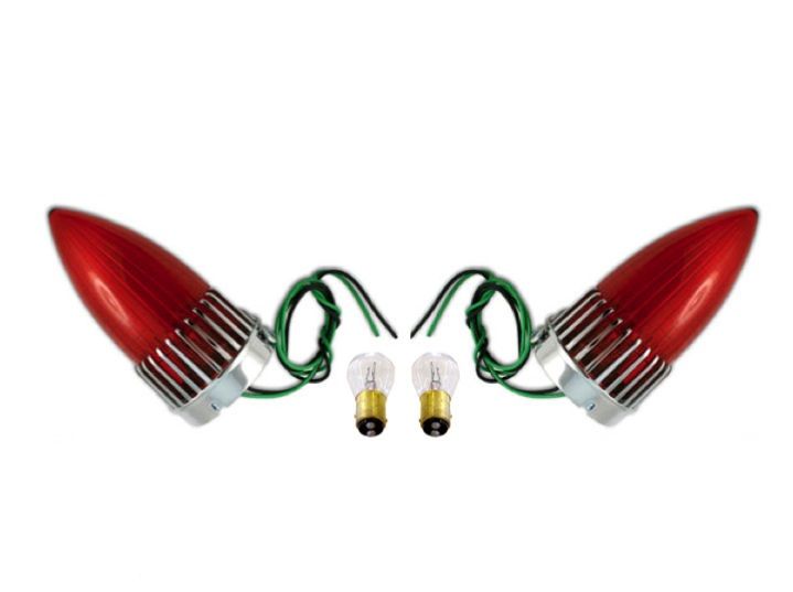 2,Taillight Brake Stop Lamp Red Bulbs Assembly Rat Rod 59 1959 Cadillac 59 Cad