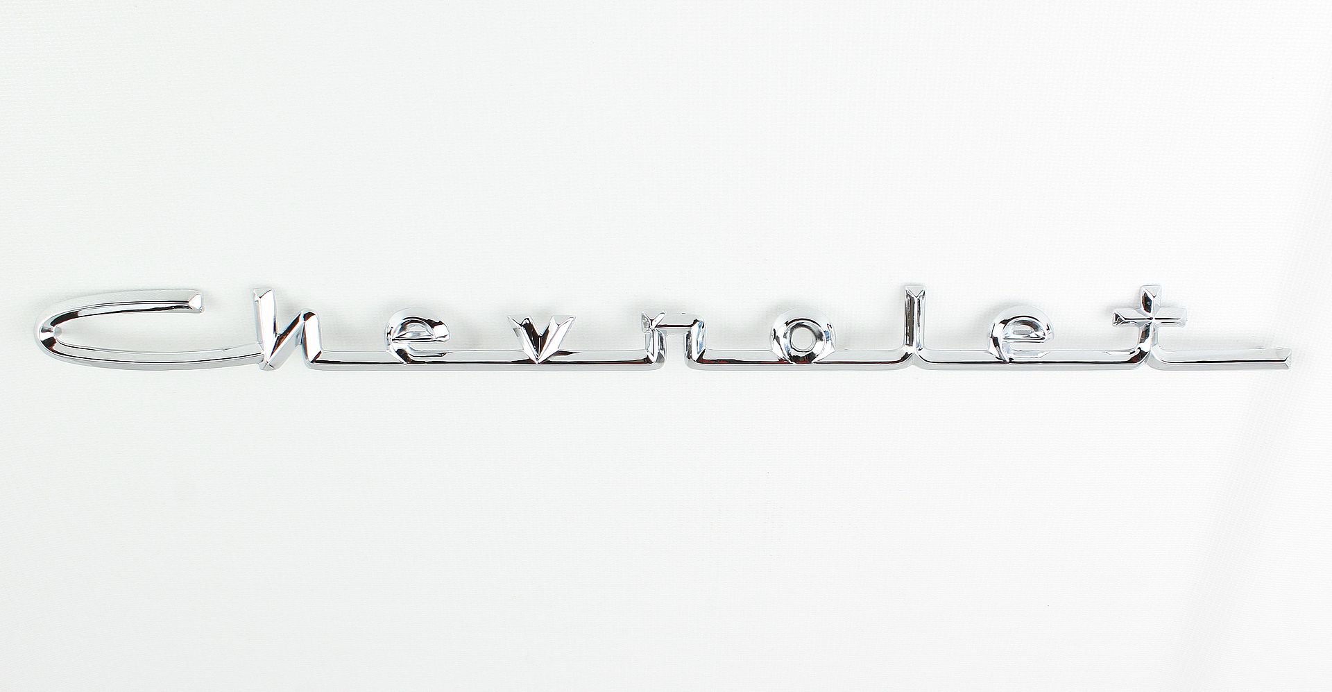 57 1957 Chevy Chevrolet Chrome Hood Script Emblem 6 Cylinder Show Quality