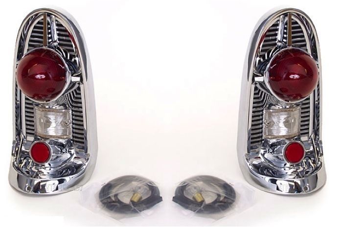 Details About 56 Chevy Chrome Rear Tail Light Housing Assembly Pair 1956 Chevrolet