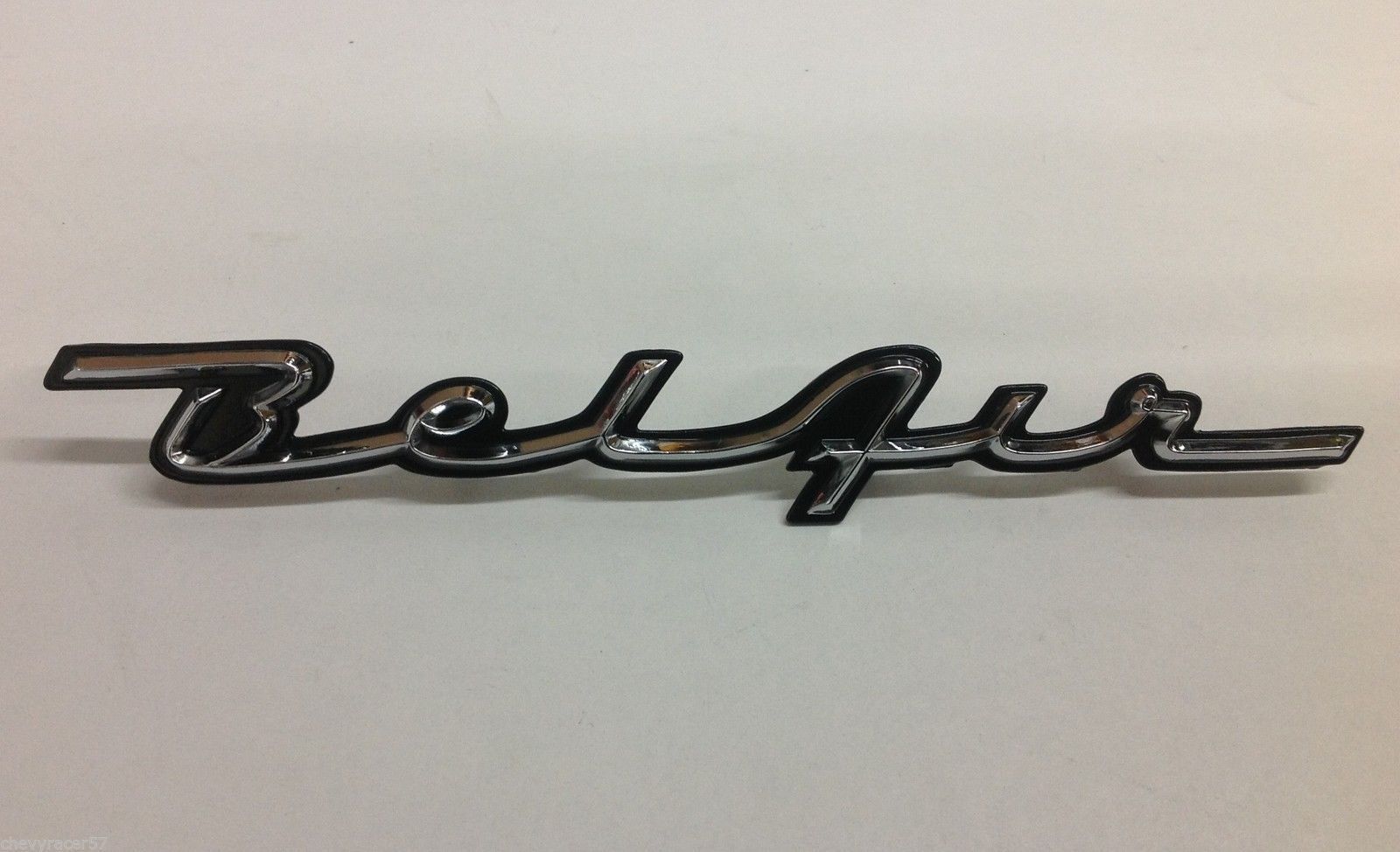 57 Chevy CHROME Bel Air Dash Script Trim Emblem 1957 Chevrolet New | eBay