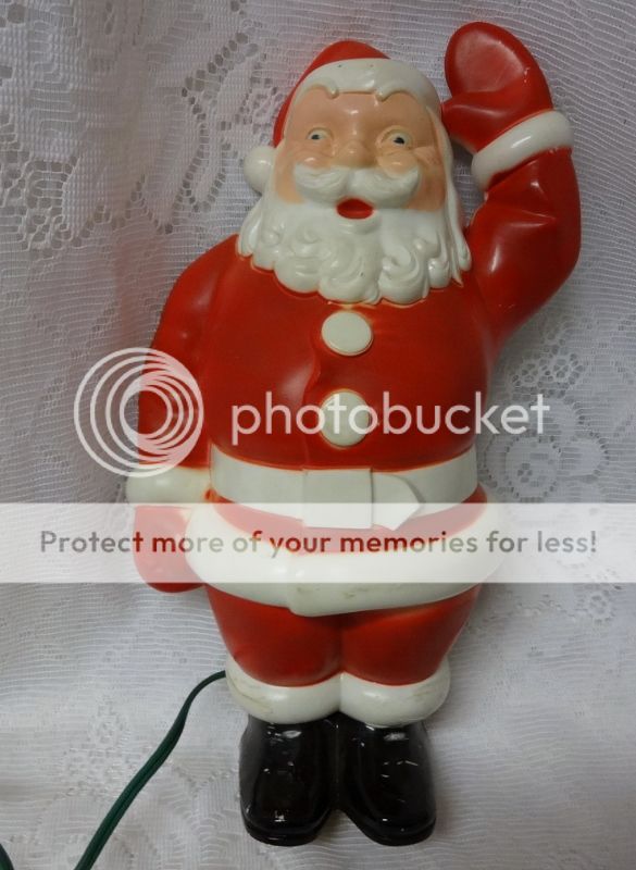 Vintage Metal & Plastic Santa Figure Lights Up Christmas Tree Topper ...